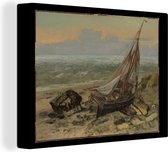 Canvas Schilderij De vissersboot - Schilderij van Gustave Courbet - 40x30 cm - Wanddecoratie