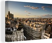 Canvas Schilderij Madrid - Skyline - Spanje - 90x60 cm - Wanddecoratie