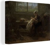 Canvas Schilderij Moederweelde - Schilderij van Jozef Israëls - 40x30 cm - Wanddecoratie