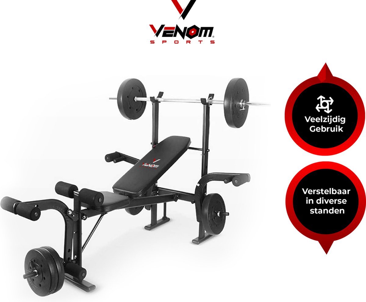 SPORTNOW Opvouwbare halterbank, multifunctionele bank voor volledige training, 8-voudig verstelbaar kussen voor hyperextensie van de rug, push- ups, zwart