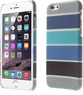 GadgetBay Glow in the Dark hoesje iPhone 6 / 6s - Blauw Grijs gestreepte cover