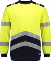 Tricorp 303002 Sweater Multinorm Bicolor - Fluo Geel/Inkt - S
