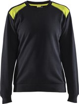Blaklader Sweatshirt bi-colour Dames 3408-1158 - Zwart/High Vis Geel - XXXL