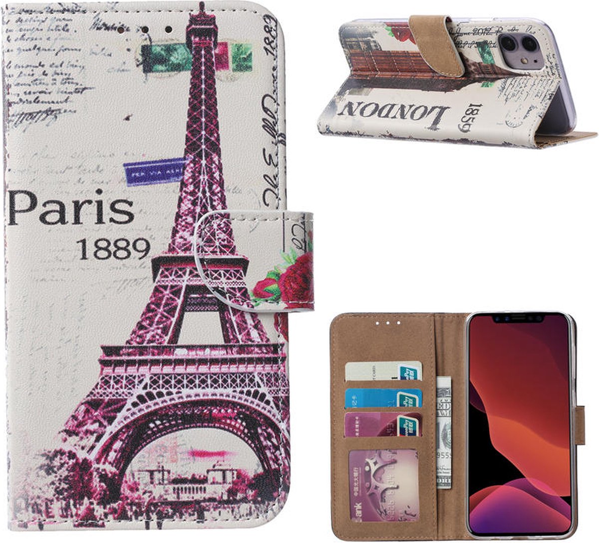 Cityhoesje-Bookcase iPhone 11 - incl. Pasjeshouder Parijs