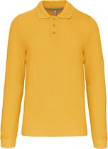 Herenpoloshirt met knopen en lange mouwen Geel - 4XL