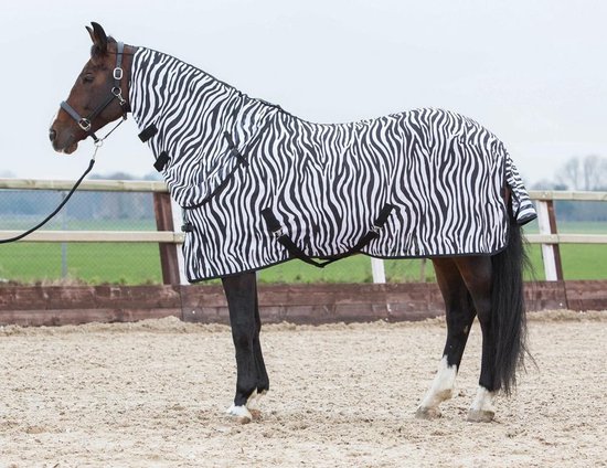 Harry's Horse Vliegendeken met losse hals, zebra 195cm