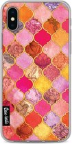 Casetastic Apple iPhone X / iPhone XS Hoesje - Softcover Hoesje met Design - Pink Moroccan Tiles Print