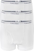 Calvin Klein trunks (3-pack) - heren boxer normale lengte met gulp - wit -  Maat: M