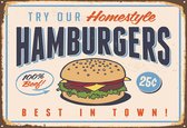 Fotobehang Retro Poster Hamburgers | XL - 208cm x 146cm | 130g/m2 Vlies