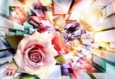 Fotobehang Rose Abstract Bubble | PANORAMIC - 250cm x 104cm | 130g/m2 Vlies