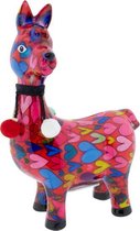 Pomme pidou Lama Pedro | Spaarpot | M | Rood | Hartjes