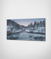 Lake In Finland Canvas- 100 x 60 cm - Landschap - Schilderij - Canvas - Slaapkamer - Wanddecoratie  - Slaapkamer - Foto op canvas