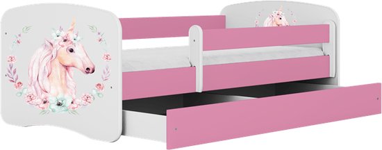Kocot Kids - Bed babydreams roze paard met lade zonder matras 180/80 - Kinderbed - Roze