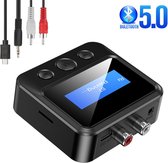 Bluetoolz® | BT-C39S CE | 3 in 1 Multifunctionele Bluetooth zender / ontvanger met Bluetooth 5.0 | 10m bereik | USB-C voeding | Overzichtelijk OLED display | AUX -Tulp aansluiting | MP3 SD kaart | koppelt rechtstreeks met Bluetooth hoorapparaat
