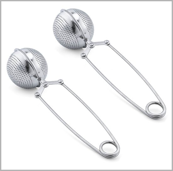 Red Gazelle Thee Ei Silvy'- Thee Bal Voor Losse Thee - Zilver - 2 Stuks