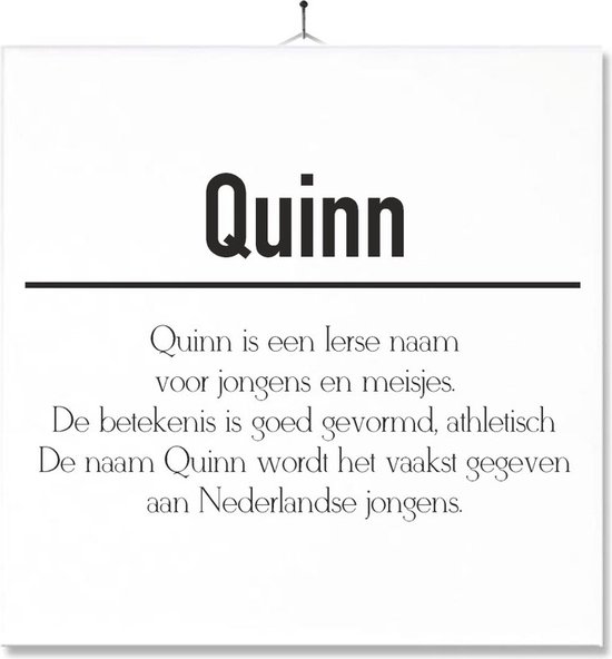 Tegel Met Opdruk | Betekenis | Kado | Cadeau | Met Naam - Quinn