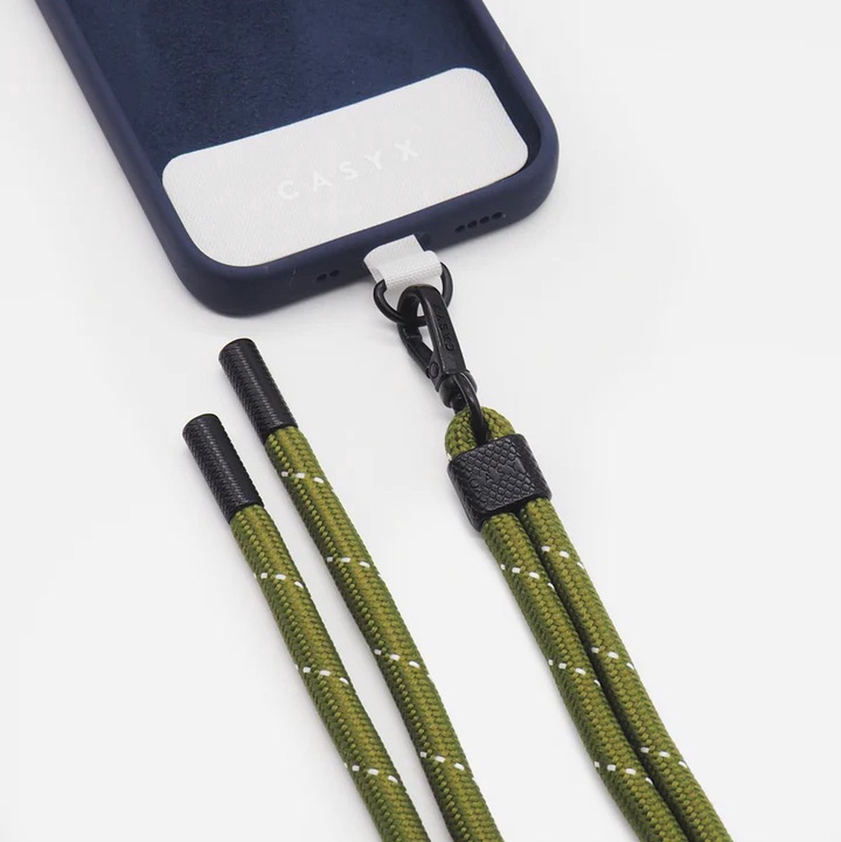 Casyx - "Military Green" telefoonkoord - telefoonkoord universeel - telefoonketting - telefoon accessoires ketting - unisex - Design