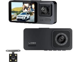 TechU™ Dashcam Camera – M52 Zwart – 2 Inch Scherm Full HD 1080P – 2 Camera's: Voor & Binnen – Dashboardcamera – G-sensor – Nachtvisie – Loop recording – Bewegingssensor – Parkeermodus