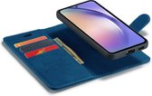 CaseMania Bookcase hoesje geschikt voor Samsung Galaxy A54 - Effen Donkerblauw - Kunstleer