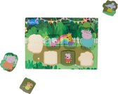 Houten puzzel Peppa Pig Tuin - Hout - Multicolor - Dieren - Chunky Puzzel - 29,5 x 20,5 cm - 7 stukjes
