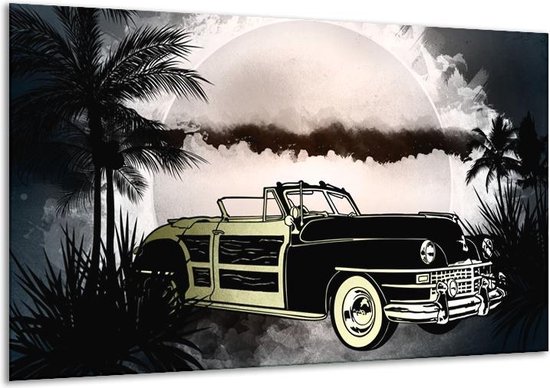 Schilderij Op Canvas Oldtimer, Auto - Grijs, Zwart - 120x70cm 1Luik - Foto Op Canvas - GroepArt 6000+ Schilderijen 0p Canvas Art Collectie - Wanddecoratie - Woonkamer - Slaapkamer - Canvas Print