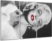 Peinture sur verre Marilyn Monroe | Noir, blanc, rouge | 120x80cm 3 Liège | Tirage photo sur verre |  F006875