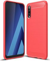 Samsung Galaxy A50 Hoesje Geborsteld TPU Rood