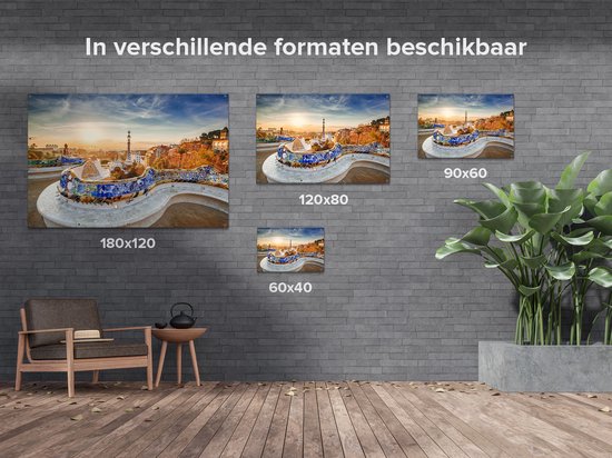 Affiche de jardin du Gards Parc Gell à Barcelona - 150x100 cm - Toile de jardin - Décoration de jardin - Décoration murale extérieure - Peinture de jardin