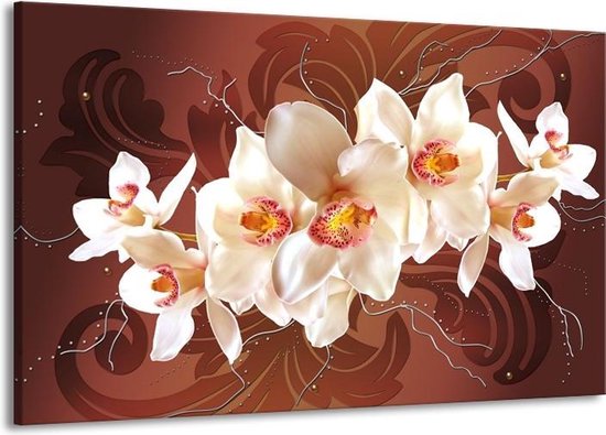 Canvas schilderij Orchidee | Bruin, Crème | | F005696