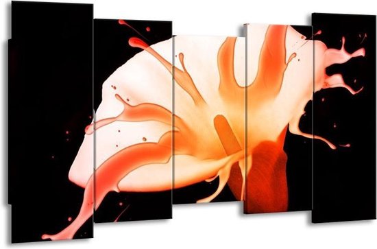 Peinture sur toile Fleur | Orange, noir | 150x80cm 5Liège