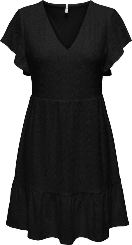 Only Jurk Onlsandra S/s V-neck Dress Jrs 15289687 Black Dames Maat - S |  