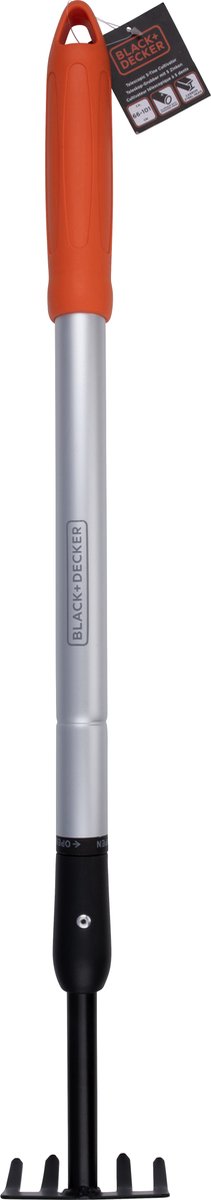 BLACK+DECKER Râteau De Jardin 4 Dents 148 X 12 X 10 Cm Acier Carbone