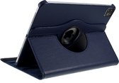 Peachy Lederen Litchi Grain iPad Pro 12.9-inch (2018 2020 2021 2022) Hoes Draaibare Case met Cover - Blauw