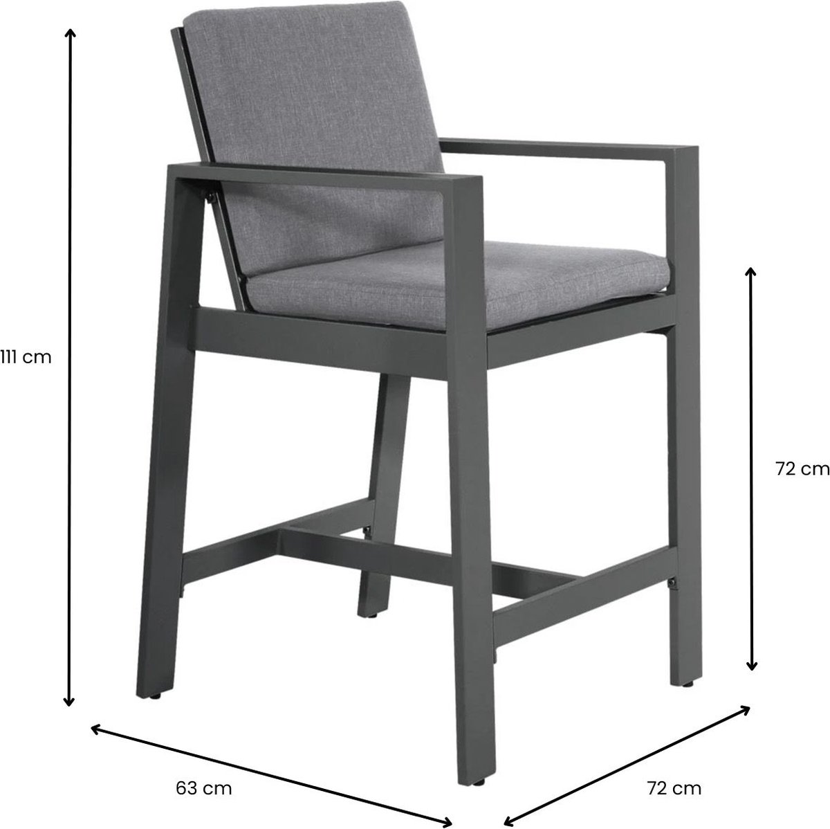 Lesli Living Tabouret de bar Malibu - Charcoal - Aluminium