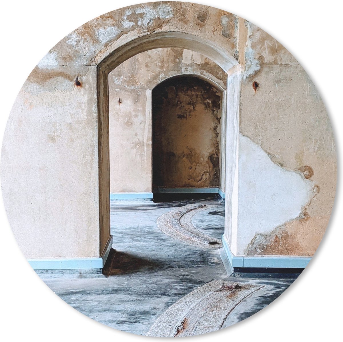 Muismat rond 20x20 cm - Mousepad Poort - Architectuur - Steen - Gebouw - Ronde muismatten
