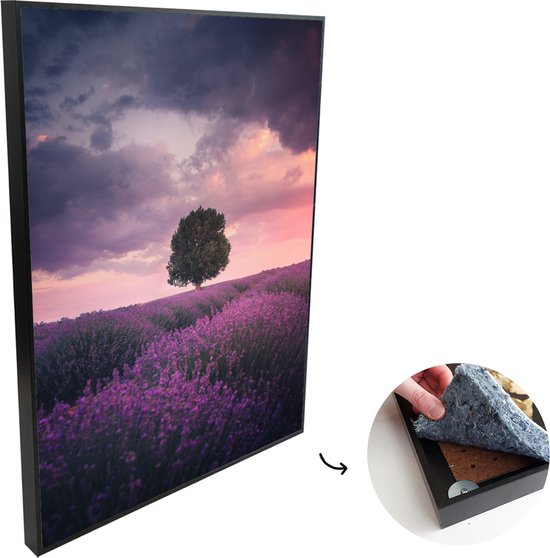 Lavendel Print Kussensloop 60x40 Cm - Paarse Bloemen, Verborgen Rits, Katoen-fluweel Mix