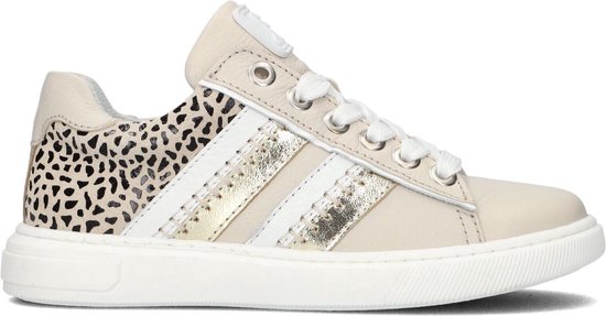 Jochie & Freaks Steffie Lage sneakers - Leren Sneaker - Meisjes - Beige - Maat 38