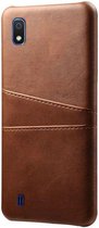 Samsung Galaxy A10 Kunstleren Back Cover met Kaarthouder Bruin