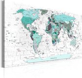 Schilderij -  Wereldkaart , Hemelsblauwe landen