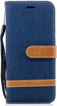 Huawei P20 Jeans Portemonnee Hoesje Donker Blauw