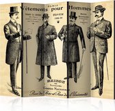Vouwscherm - Vêtements pour Homme, keurige heren 225x172cm  , gemonteerd geleverd, dubbelzijdig geprint (kamerscherm)