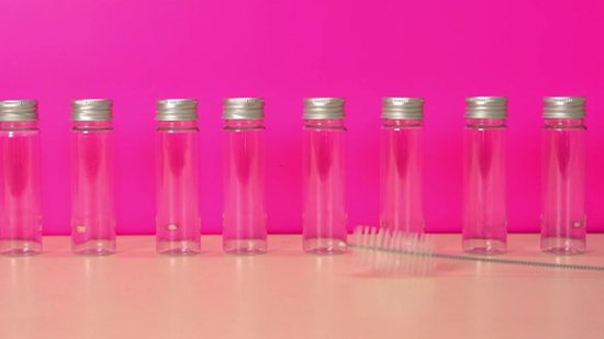 20 tubes à essai en plastique transparent, tubes de récipient transparents  réutilisables de 100 ml pour le stockage de bonbons, liquides, sels de bain