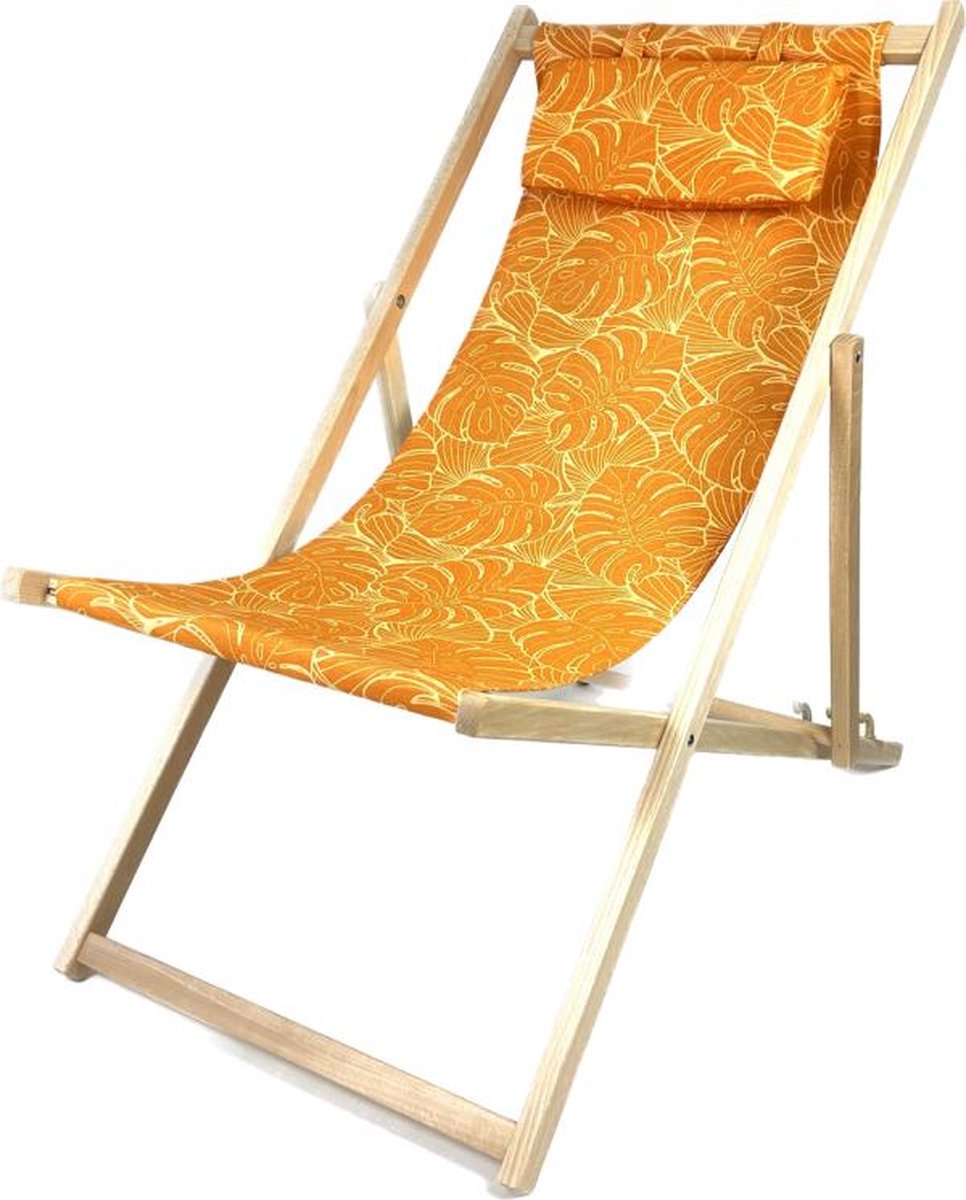 Bol.com Madison beachchair Palm yellow aanbieding