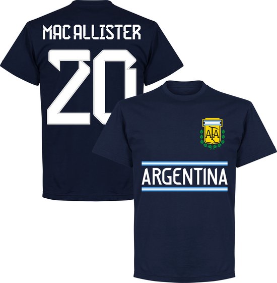 Argentinië Mac Allister 20 Team T-Shirt - Navy - XL