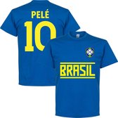 Brazilië Pelé 10 Team T-shirt - Blauw - XL