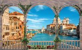 Fotobehang - Vlies Behang - Uitzicht op Canal Grande in Venetië vanaf het Terras - 3D - 104 x 70,5 cm