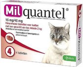 Milquantel 16 mg/40 mg Kat Groot 4 tabl. >2kg Ontwormingsmiddel