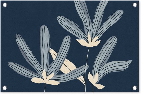 Tuindecoratie Bloemen - Blauw - Planten - Natuur - 60x40 cm - Tuinposter - Tuindoek - Buitenposter