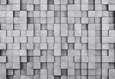 Fotobehang - Vlies Behang - 3D Betonnen Stenen - Kubussen - 520 x 318 cm
