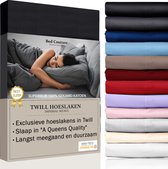 Bed Couture - Hoeslaken van 100% Katoen - Twijfelaar 120x200cm - Hoekhoogte 30cm - Ultra Zacht en Duurzaam - Zwart